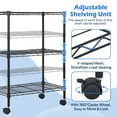 thumbnail image 3 of NiamVelo 3-Tier Wire Shelving Unit, NSF Metal Storage Shelves Adjustable Wire Shelf with Wheels for Kitchen Office Pantry Bathroom Garage, Black, 3 of 8