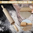 thumbnail image 7 of VBXOAE Natural Wood Rose Flower Engraved Rolling Pin Premium Kitchen Tool Ergonomic Handles Perfect for Baking and Gifting on Valentine's Day Mother's Day or Special, 7 of 7