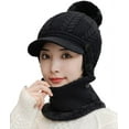 thumbnail image 2 of Kiibsot Women One Piece Slouchy Fleece Beanie Hats Scarf Mask Warm Winter Knitted Hat Thick Skull Ski Cap, 2 of 4