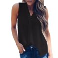 thumbnail image 1 of Blouse à Col en V Sans Manches en Mousseline de Soie pour Femmes, 1 of 3