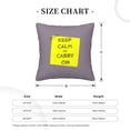 thumbnail image 4 of Square Throw Pillow Covers with Core, Keep Calm Slogan Labels Purple Pillows for Sofa Beds, 20"x20", 4 of 9