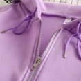 thumbnail image 3 of felwors Unisex Hoodies Jacket Lightweight Zip Up Drawstring Hooded Sweatshirt Athletic Workout Solid Coat with Pocket Light Purple, XXXL, 3 of 7