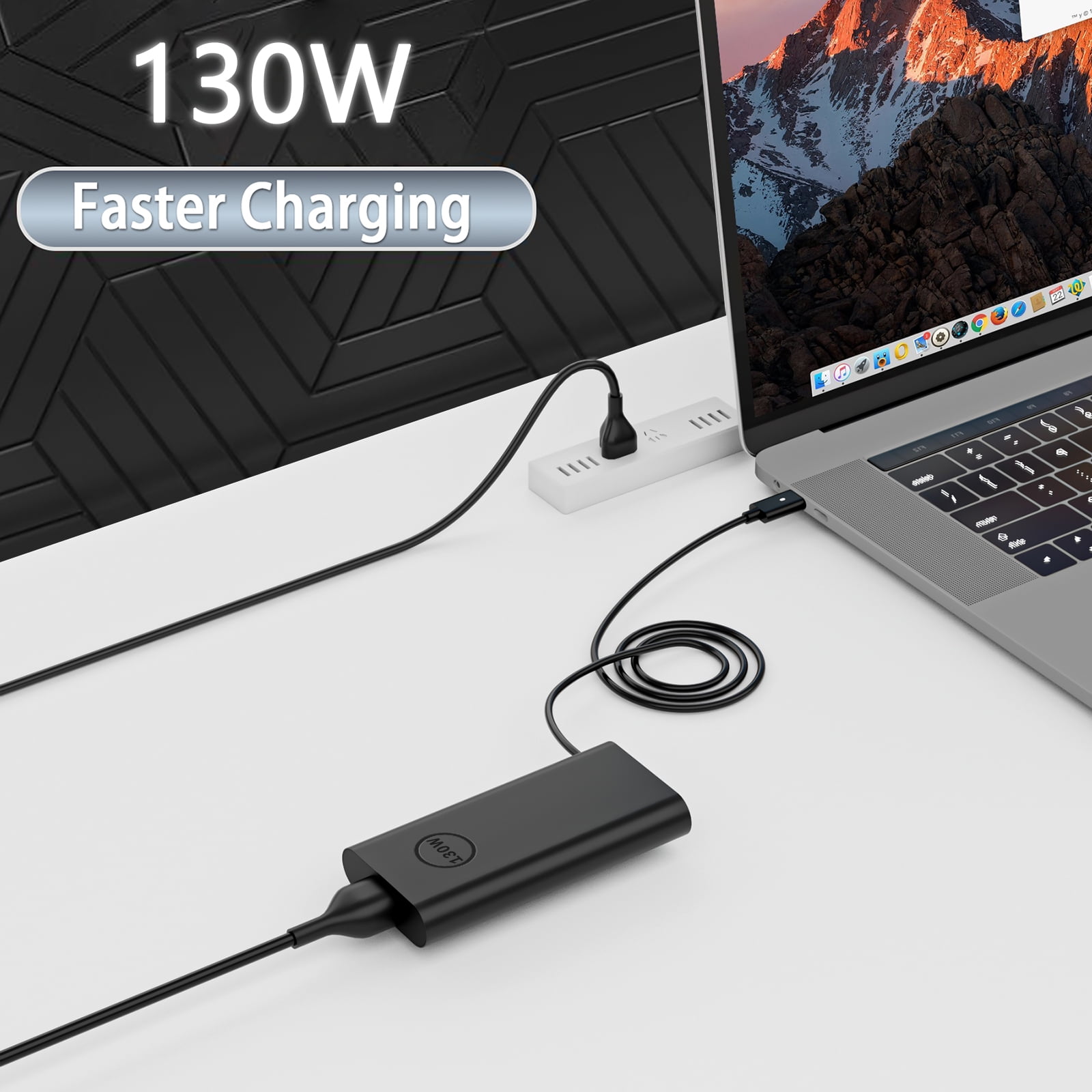 130W USB C Type C Adapter Laptop Charger Compatible with Dell XPS 15 2in1 9575 Precision 5530 2in1 5550 5750 3560 3550 3551 Latitude 7410 7310 7210 9410 9510 9575 5420 5520 5510 Power Supply Cord