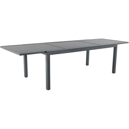 Hanover Naples 11 Pcs Aluminum Outdoor Dining Set, Gray