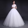 thumbnail image 5 of HGYCPP Womens White 1 Hoop A Line Two Layers Petticoat Bridal Wedding Dress Elastic Waist Vintage Lace Trim Underskirt Crinolines Slip, 5 of 7