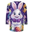 thumbnail image 5 of VKOYWKM Easter Shirts for Women Cute Bunny Rabbit Eggs Graphic Tees Casual 3/4 Length Sleeve Women Tops Loose Fit Crew Neck Easter Tshirts, 5 of 5