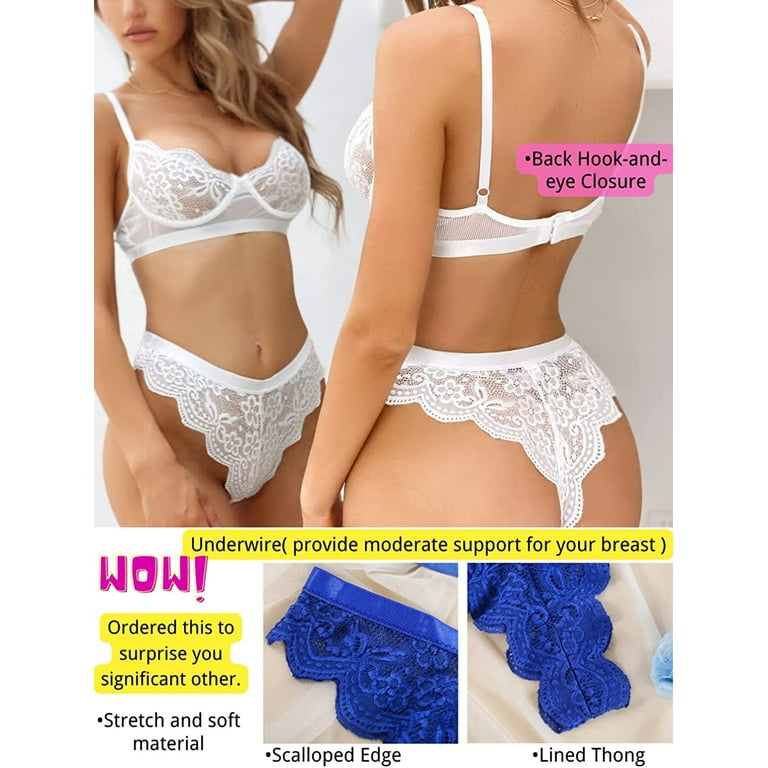 Kaei&Shi Sexy Lingerie for Women,Two Piece Lace Lingerie Set