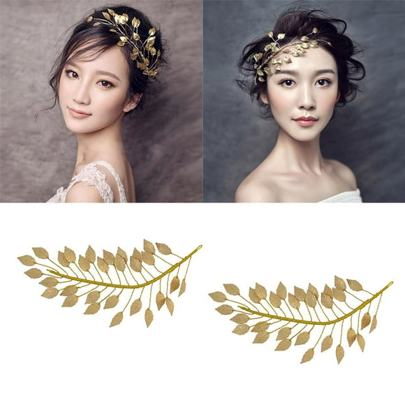 Diadema con corona de pelo de hoja Fernando para mujeres 2 piezas elegante rama de cabellero nupcial