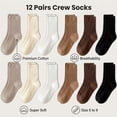 thumbnail image 2 of 12 Pairs Cute Crew Socks for Women, Neutral Casual Aesthetic Socks, 2 of 7