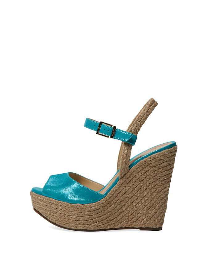 baby blue wedge heels