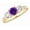 Amethyst, variant on 1-6 Carat Round 14K Yellow Gold LAB GROWN Gemstone 3 Stone and Channel Set LAB GROWN Diamond Engagement Ring (AAAA Heirloom Quality) Emerald 1.5 Carat Size: 5