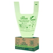 UNNI Compostable Bags with Handles, 4 Gallon, 15 Liter, 30 Count, 0.71 Mil, Kitchen Food Scrap Waste Bags, T-Shirt Bags, ASTM D6400, US BPI, CMA & OK Compost Home Certified, San Francisco
