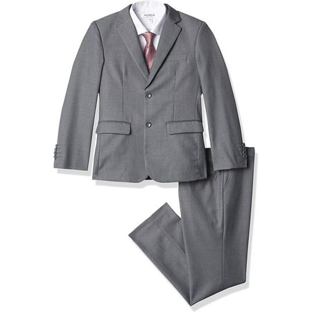 Isaac Mizrahi Boys Five Piece Solid Suit Set Ensemble Gray 10