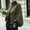 Army Green, variant on Women's Cropped Knit Cardigan Zip Up Stand Collar Lantern Sleeve Textured Jacket Warm Fall Winter Work Street Outerwear for Women Army Green L