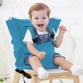 thumbnail image 4 of Portable High Chair Seat,Easy Seat Harness Baby Cloth Booster Seat for Eating,Toddler Dining Chair Safety Seat w Adjustable Straps Shoulder Belt,Light Blue, 4 of 7