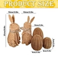 thumbnail image 3 of 5-Piece Hand-Woven Easter Bunny & Egg Decor Set, Faux Rattan Tabletop Figurines, Rustic Spring Centerpiece for Easter Party & Home Display, 3 of 9