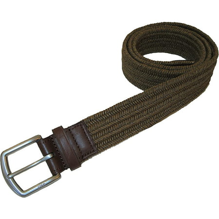 Polo Ralph Lauren Mens Stretch Waxed Cotton Braided Belt, Dark Olive, Size Large