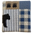 thumbnail image 3 of Virah Bella Blue & Yellow Bear Plaid Twin Quilt & Sham Set, 2 Pc Bed Cover, 3 of 3