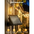 thumbnail image 2 of Outdoor Solar String Lights Waterproof 58FT with 25 Shatterproof ST38 LED Bulbs, 2700K Solar Lights Outdoor with Remote, Solar String Lights for Outside, Camping, Yard, Party D r, 2 of 4