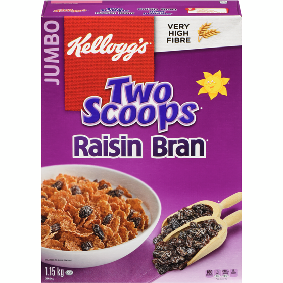 KELLOGGS Two Scoops Raisin Bran Cereal 1.15 kg KELLOGGS Raisin Bran deux pelletées céréales 1.