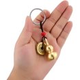 thumbnail image 5 of 3 Pieces Chinese Gourd Brass Wu Lou Keychains Feng Shui Coins Calabash Decorations Pendant Key Rings for Good Luck Fortune Longevity Wealth Success, 5 of 5