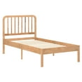 thumbnail image 3 of Buzz & Bloom Kids Twin-Size Platform Bed with Rectangular Wood Slat Headboard, Natural, 3 of 12