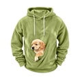 thumbnail image 6 of Oksale Fuzzy Pet Pouch Hoodies for Men Soft Cozy Sherpa Fleece Hoodie Sweatshirts with Kangarooo Pockets Long Sleeve Winter Clothes Army Green S, 6 of 7