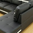 thumbnail image 4 of Star Home Living Corp Harry Faux Leather Right Sectional Sofa in Black/White, 4 of 8