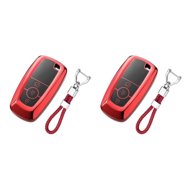Kenally Cubierta de la llave del coche Llaves de control remoto del vehículo Estuche protector Automóvil Reemplazo de la pieza Reemplazo para Rojo 2piezas Kenally CBP449106