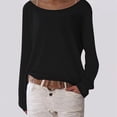 thumbnail image 3 of Blusa de Larga con Cuello y Hombros Descubiertos para Mujer Negro S, 3 of 5