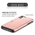 thumbnail image 5 of Card Slot Holder Wallet iPhone 13 Mini Case - (Rose Gold) Dual Layer Shockproof with Heavy Duty Protection, 5 of 7