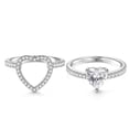 thumbnail image 6 of Oryn Jewelry 1.7 Ct Heart Cut Moissanite Ring - 14K White Gold Plated Wedding Band - Romantic Heart Shape Bridal Bands - Matching Band Valentine Gift for Women, 6 of 6