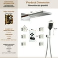 thumbnail image 2 of Boyel Living Wall Mounted 22 inch Rectangular Dual-function Rainfall Waterfall Shower Head 4 Function Thermostatic Shower System , with 6 Body Jets,Chrome, 2 of 9