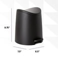 thumbnail image 5 of Superio Small Trash Can with Lid 3 Liter Black (2 Pack), Plastic Mini Waste Bin 0.75 Gallon, Modern Curved Lid Step Trash Can with Foot Pedal, Bathroom, Bedroom, Office, Under Desk, Soft Close, 5 of 9
