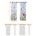 thumbnail image 6 of Spring Floral Blackout Curtains for Bedroom/Living Room, Butterflies Botanical Blue Ombre Thermal Insulated Kitchen Drapes with Grommets, Light Blocking Window Treatment, 2 Panels 27.5" x 39", 6 of 7