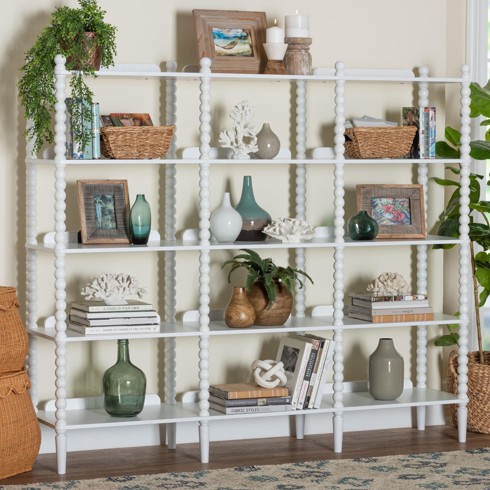 Baxton Studio Lucera Farmhouse Display shelf, 72 in., White