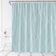 thumbnail image 2 of Turquoise Striped Shower Curtain Line Wavy Simple Modern Fashion Fabric Bathroom Decor Set with Hooks(36" WX72 H), 2 of 3