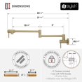 thumbnail image 4 of Stylish Asti Two Handles Brushed Gold Wall Mount with Single Hole Pot Filler K-145G, 4 of 5