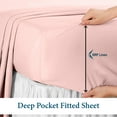 thumbnail image 4 of Hotel Brand 1000 Thread Count 6-Piece Extra Deep Pocket Super Soft Sheet Set Fit Upto 22 Inches Deep Pocket, Solid Pattern, 100% Egyptian Cotton @ 'hotellinen' (Full, Pink), 4 of 6