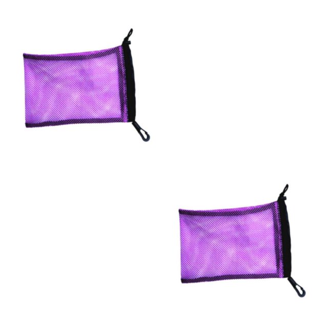 Decodeary Dive Swimming Drawstring Mesh Bag Storage Gear Diving Snorkel for Purple 9 Inch x 6.5 Inch 2Set