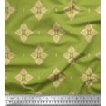 thumbnail image 1 of Soimoi Moss Georgette Fabric Floral Block Print Fabric by The Yard 42 Inch Wide, 1 of 3