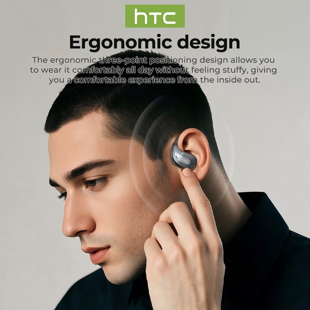 NE18 Bluetooth 6.0 Wireless Open-Ear Headphones, AI Translator, Noise-Cancelling Earbuds, 130+ Languages, 24H Playtime, Black