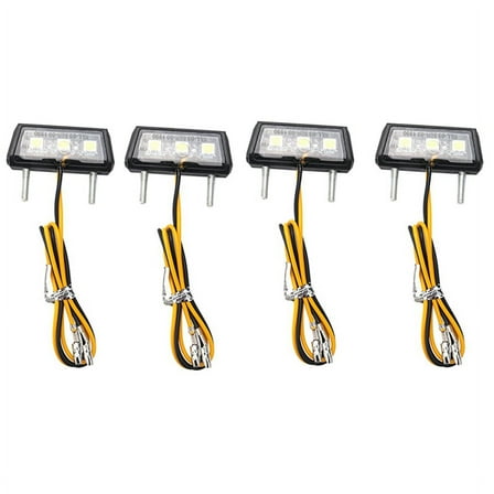 4X Motorcycle Decorative LED Taillight License Plate Light for White,4 x LED License Plate Light,White