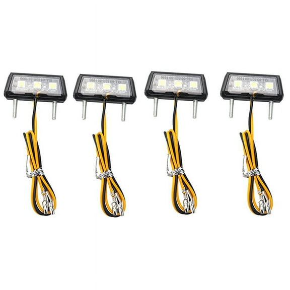 4X Motorcycle Decorative LED Taillight License Plate Light for White