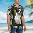 thumbnail image 5 of Cute Boston Terrier Dog Hawaiian Shirts For Men, Summer Short-Sleeve Relaxed-Fit Button-Down Shirts Small, 5 of 9