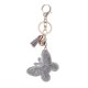 thumbnail image 1 of Llavero con diamantes de imitación y forma de mariposa, llavero de piel sintética, decoración para bolso (gris), 1 of 1