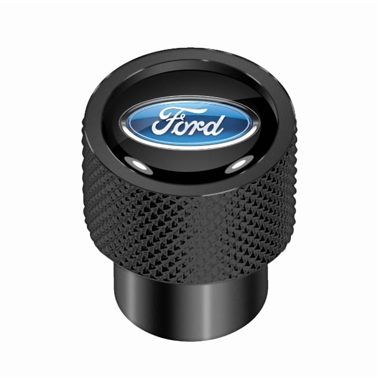 Ford Logo in Black on Black Aluminum Tire Valve Stem Caps