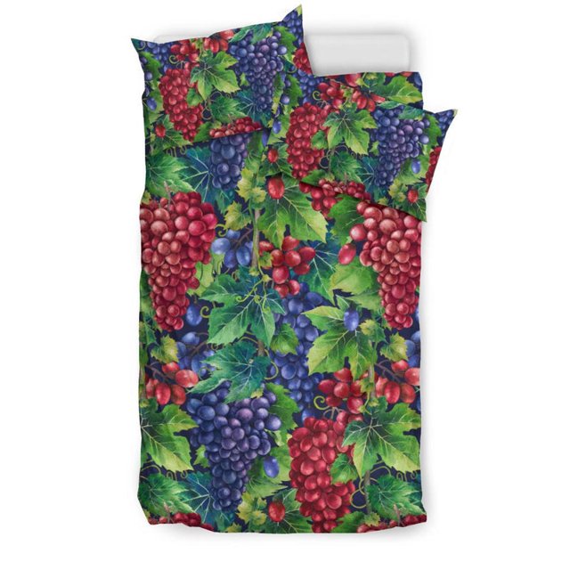 Juego de cama con estampado de uvas Gp02