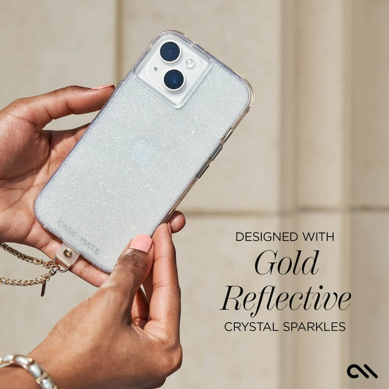 Magnetic Case Designed For IPhone 15 Pro, [Compatible With MagSafe] [Glitter Card & Wrist Strap] Full Camera Lens Protection Designed For IPhone 15 Pro Case Women Girls, Brassy