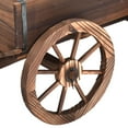 thumbnail image 6 of Costway Wood Wagon Flower Planter Pot Stand Garden W/Wheels, 6 of 7